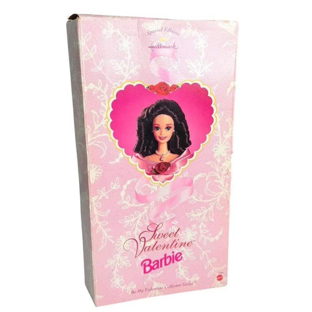Barbie Doll Sweet Valentine '95 Hallmark Brunette Pink Gown Jewelry Shoes Mattel
